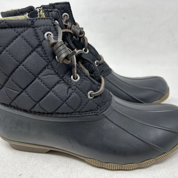 Sperry Black and Brown Water Shoes with Quilted Upper and Waterproof Rubber - Picture 3 of 8